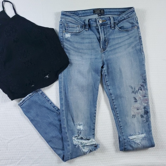 abercrombie harper low rise super skinny